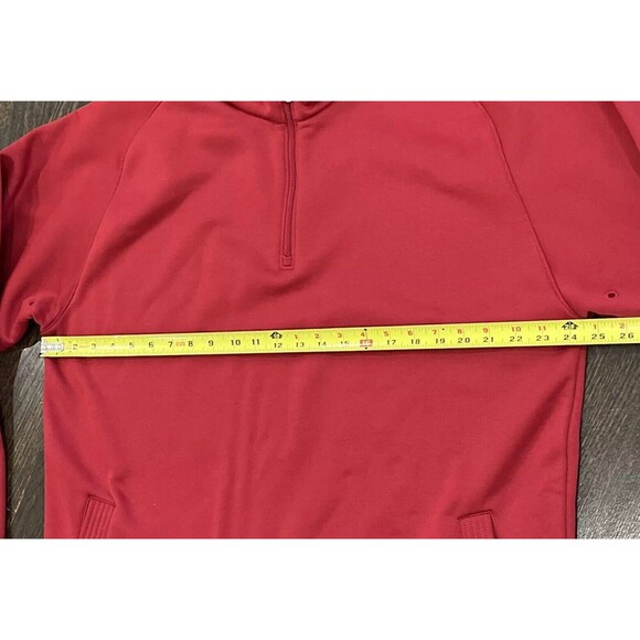 Under Armour Pullover Sweatshirt Mens XL Red Burgundy Loose Fit 1/2 Zip Fleece - Picture 10 of 11